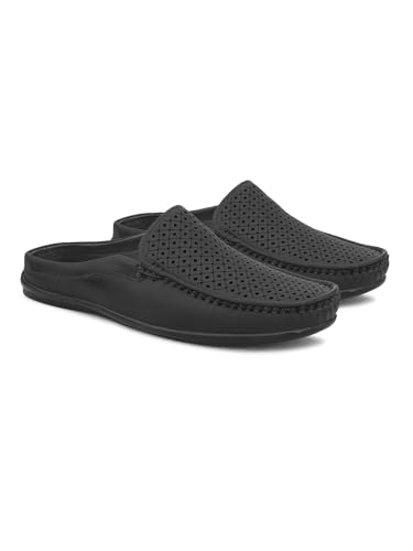 Image of SIR CORBETT Leather Back Open Mule Loafers Shoes for Men (Size 6 to 13)
