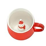 NDLBS Christmas 3D Coffee Mug with Snowman Cute Animal Inside Cup Cartoon Ceramics Figurine Teacup Christmas Birthday Gift for Boys Girls Kids Teenager Women Men (12OZ)
