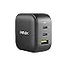 Produktbild MINIX 66W Turbo 3-Port GaN Wandladegerät 2 x USB-C Schnellladegerät, 1 x USB-A Schnellladung 3.0, kompatibel mit MacBook Pro Air, iPad Pro, iPhone 14, Max XR XS X SE2, Galaxy und mehr (NEO P1).