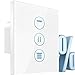 Produktbild [Prozentfunktion] 4th Generation Wlan Rolladenschalter,CURRYDOUBLE Rolladen Zeitschaltuhr mit Steuerbare LED,Timer, Kindersicherung.Jalousien Schalter mit Alexa und Google,Rolladensteuerung 80x80mm
