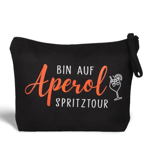 MEJOSER Aperol Spritztour Kosmetiktasche Schwarz