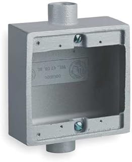 Hubbell Killark Weatherproof Electrical Box, 2-Gang, 2-Inlet, Malleable Iron Malleable Iron 2FSC-2M - 1 Each