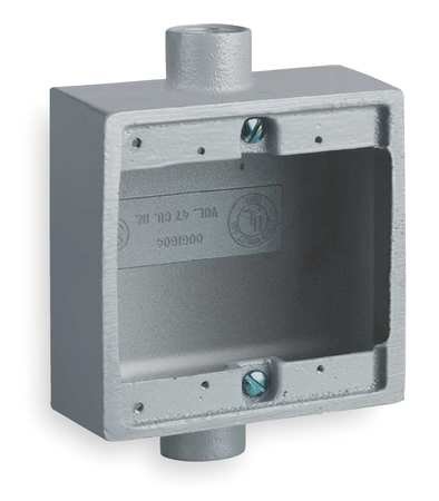 Hubbell Killark Weatherproof Electrical Box, 2-Gang, 2-Inlet, Malleable Iron Malleable Iron 2FSC-2M - 1 Each