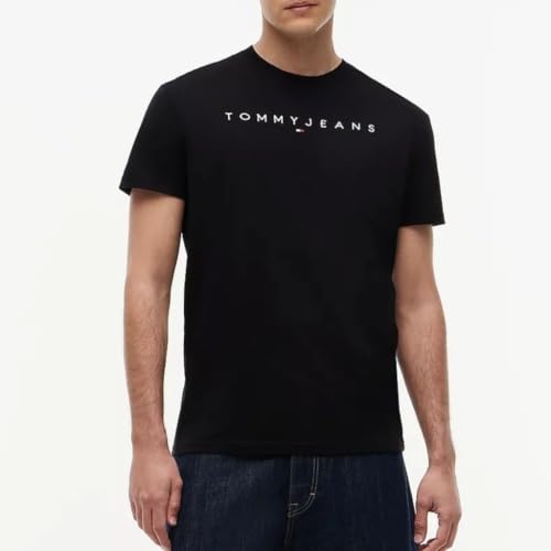 Tommy Jeans Baby - Jungen TJM Reg Linear Logo Tee EXT Dm0dm20744 S/S T-Shirt, Schwarz, S EU – Ansicht 5