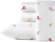 Poppy & Fritz Percale Collection Sheet Set-100% Cotton, Crisp & Cool, Lightweight & Moisture-Wicking Bedding, Twin XL, Miss Llama