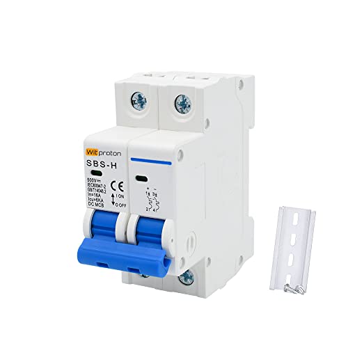 Witproton Dc Miniature Circuit Breaker 2 Poles 500V 16A 25A 32A 63A Isolator For Solar Pv System, Thermal Magnetic Trip, Din Rail Mounting #TOP1