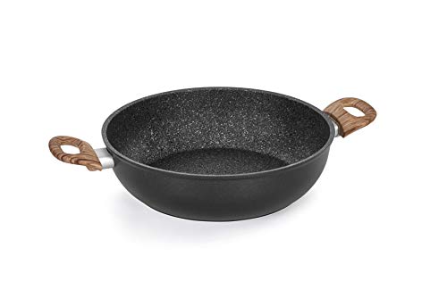 Cacerola de 28 cm Barazzoni Spa granítica extra ecológica premium con detalles de roble 2