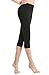 ABUSA Cotton Yoga Capri Pants Women's Tummy Control Workout Leggings Non See-Through Fabric XXL Black