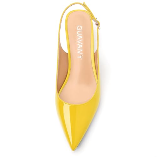 Women's Slingback Buckle Pumps, Pointed Toe Low Heels Sandals, Slip On Fashion Comfort Solid Patent Working Wedding Dress Partying Shoes for Women3