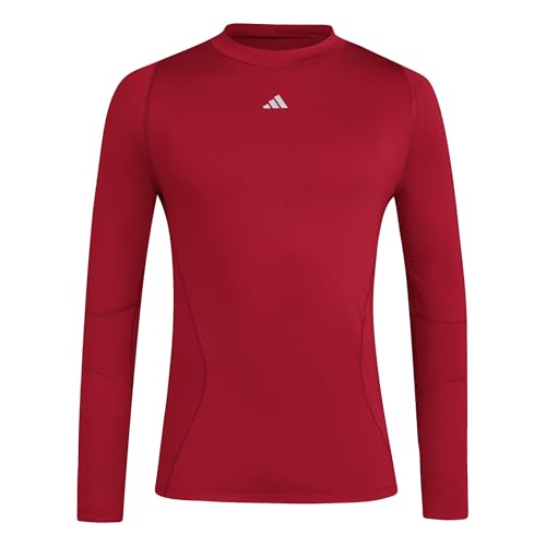 adidas Men's Techfit Cold.RDY Longsleeve T-Shirt Men, Team Power red 2, XL
