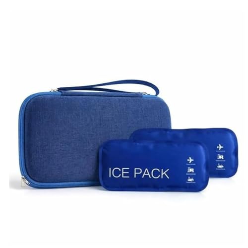 Image of Insulin Travel Organizer - TSA Approved Diabetic Medicine Storage Bag with Temperature Display and 2 Cooling Gel Packs (Purple)