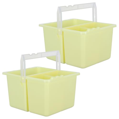 KONTONTY Brush Basin Set 2 Pcs Plastic Painting Buckets Long-lasting Brush Cleaning Container
