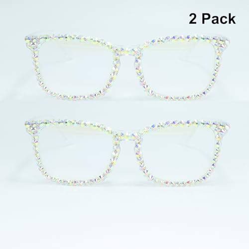 Image of Square Rhinestone Reading Glasses For Women Blue Light Blocking Computer Readers Glasses