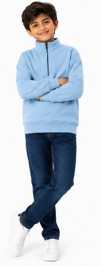 Image of T2F Boys Cotton High Neck Oversized Fit DropShoulder Sweatshirt