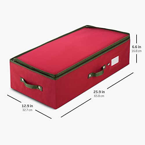 image for ZOBER Underbed Christmas Ornament Storage Box - Stores 64 3