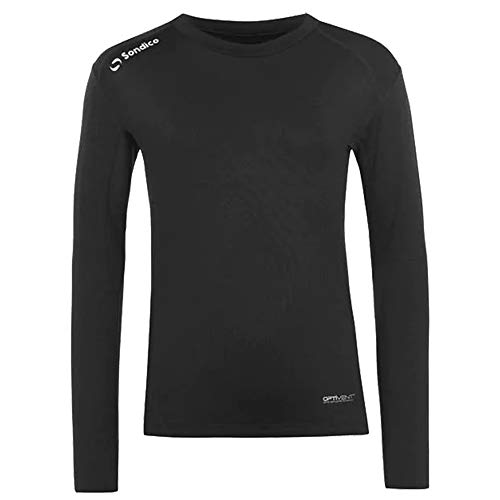 Sondico Boys Long Sleeved Core Base Layer Mesh Panels Age 3-13 (Black, 9-10)