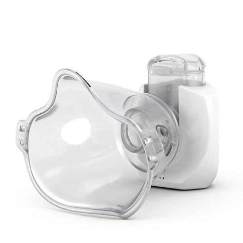 Wxeadu Nebulizador para Bebe Niños Adultos, Nebulizador Portatil, Silencioso Aerosoles Nebulizador, Recargable Inhalador Nebulizador Eléctricos con 2 Máscaras y Boquilla para Familiar y Viajes