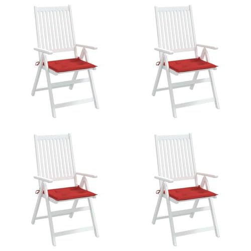Coussins de chaise de jardin pour terrasse et balcon rouge lot de 4 - 4