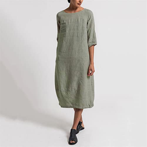 Robe d'été vintage en lin doux et coupe ample fluide