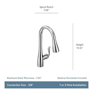 Moen arbor oil rubbed bronze one handle kitchen faucet with pull down sprayer featuring power clean 7594orb  urban country home decor