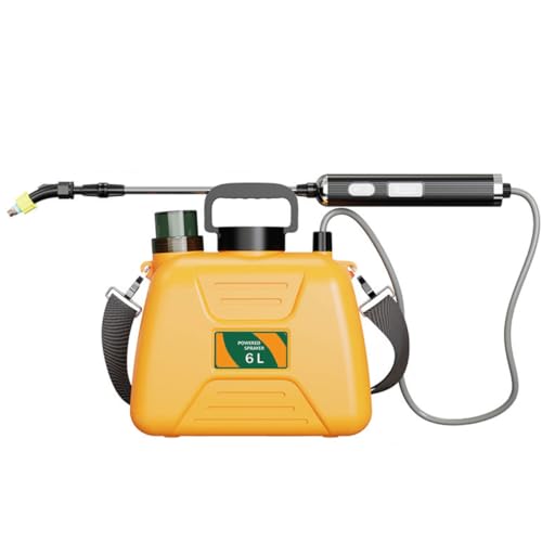 噴霧器 充電式電動噴霧器小型 背負い容量6L連続自動噴霧 噴霧器 伸縮チューブ 軽量 低騒音 洗車 除草 害虫駆除 農薬 消毒 除草 肥料 散水 家庭用 芝生 畑 防除 園芸植物噴霧器 農業ツール 園芸用スプレー、掃除用スプレー