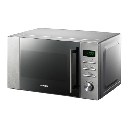 Hyundai Microondas 20 Litros Básico Inox HMW2700DX. 700W, 8 Programas, Modo Descongelación, Revestimiento Interior, Fácil Limpieza, Temporizador 95min.
