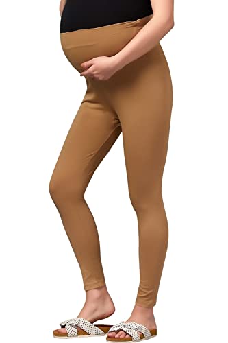 Image of Women's Cotton Lycra Over The Belly Maternity Leggings for Pregnant Women for Pre & Post Pregnancy