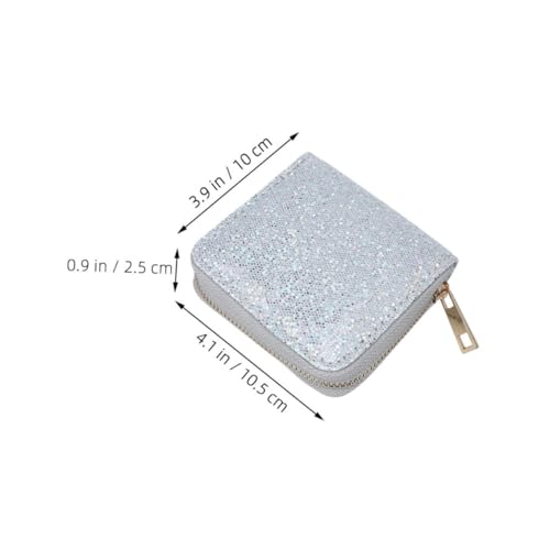 Gatuida 2Pcs Elegant Glitter Wallets for Women Shiny Small Coin Pouch with Zipper Compact Card Holder for Travel Shopping and Parties Women Purse2
