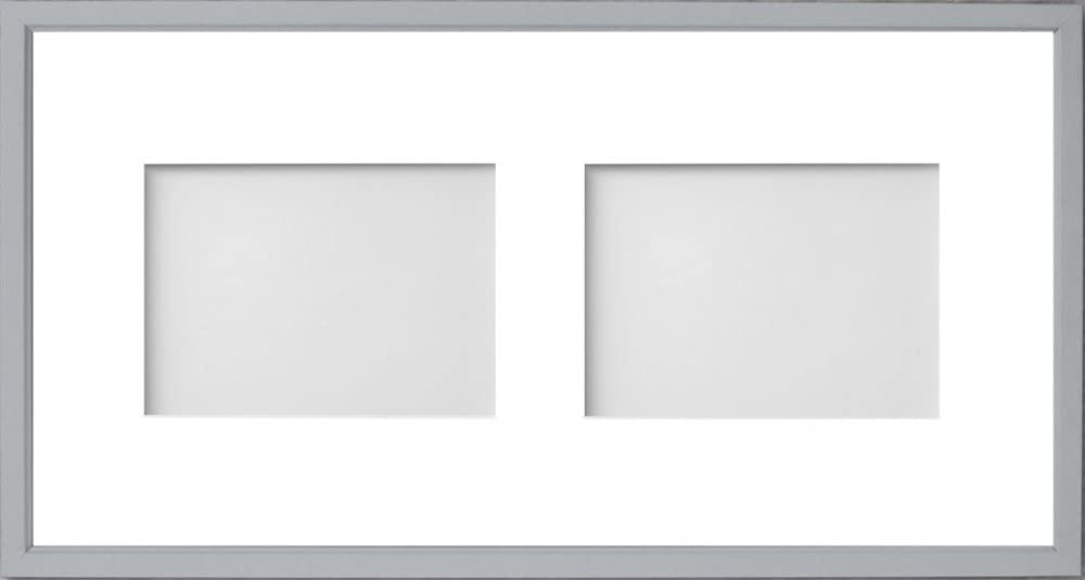 Frame Company Drayton Multi Aperture Photo Frame, Grey, 20x10 for 7x5 inch (x2)