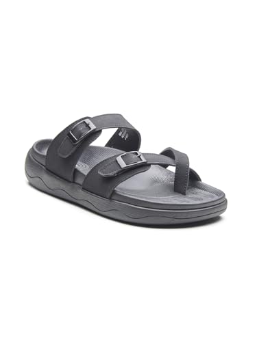 Image of Michael Angelo Black Casual Thong Slippers & Floaters for Men