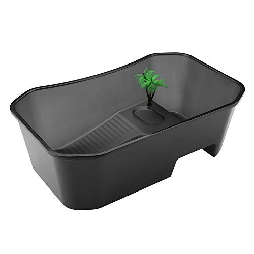 Nicoone Kleine Plastic Open Vissentank met het Koesteren Platform voor Schildpadreptiel - Afbeelding 6