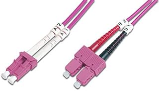 DIGITUS FO patch cable OM4-1 m LC to SC fiber optic cable - LSZH - Duplex Multimode 50/125µ - 10 GBit/s - Purple