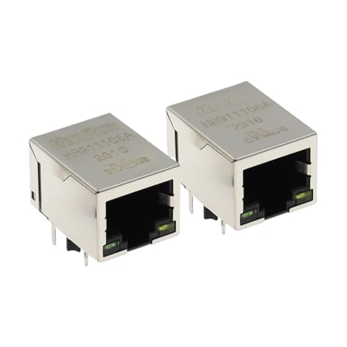 Conector RJ45 monopuerto HR911105A con pines de precisión para circuito impreso, 10 piezas