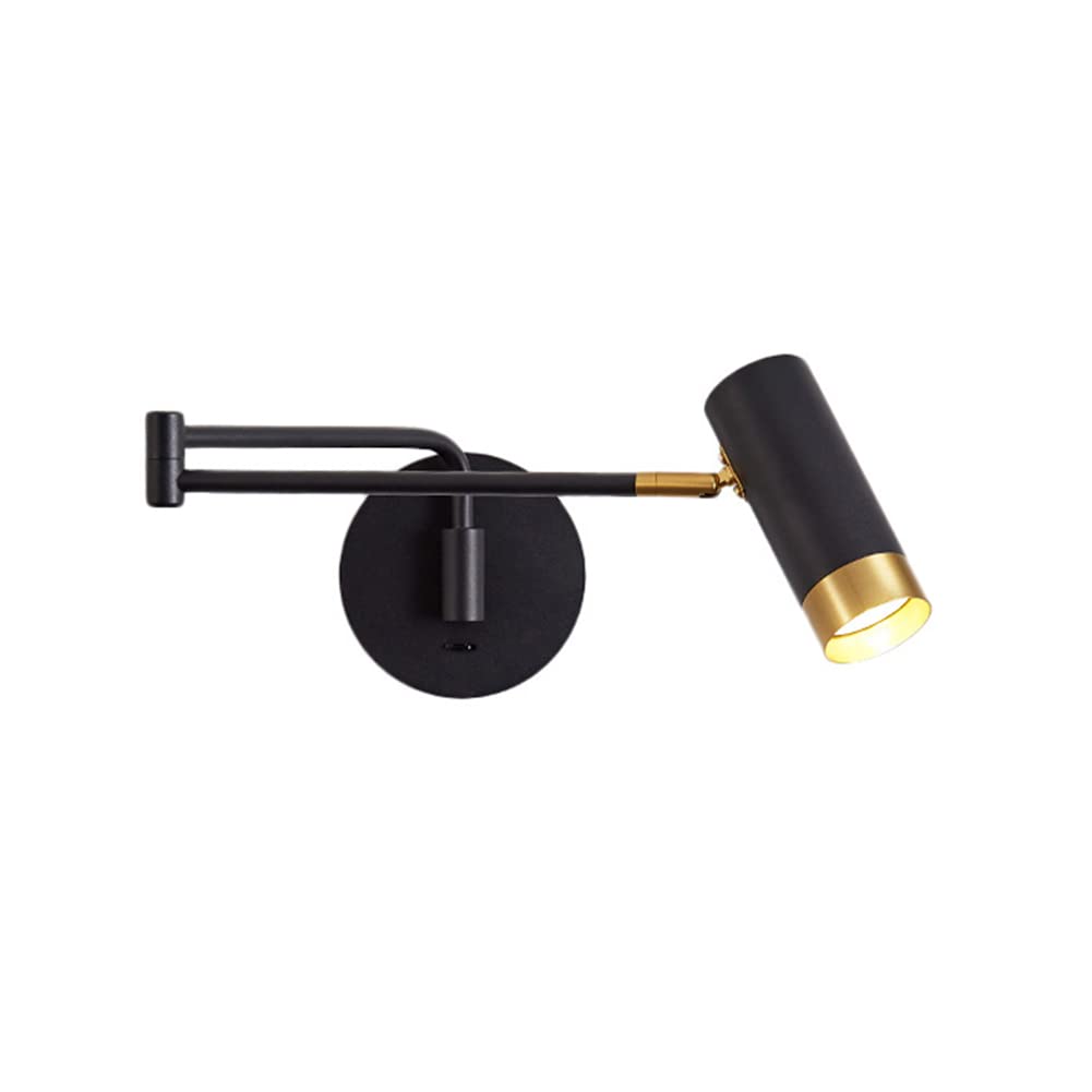 HUAYUSEDF Modern Wall Lamp Reading Room Sconce Lighting Fixtures Bedroom Bedside Light Study Lights Living lamp (Black)(Black)