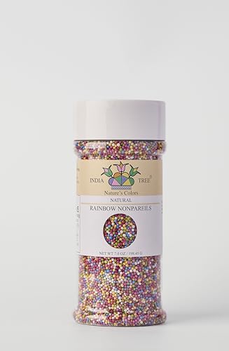 Rainbow Nonpareils – Dye-Free, Vegan, Allergen-Free, Plant-Based Colors, 7 oz Jar – India Tree Nature’s Colors