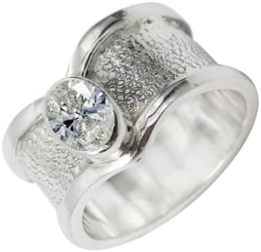 SILVERNROCK Moissanite Gemstone Silver plated Meditation Ring Handmade For Men W
