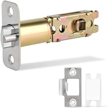 Adjustable Deadlatch 2-3/8 or 2-3/4, Keyed Entry Door Lock 45 Turning Angle Replacement Latch and Strike with Dust Box,Smart Door Lock Deadlatch