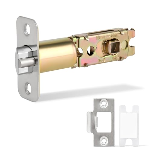 Adjustable Deadlatch 2-3/8'' or 2-3/4'', Keyed Entry Door Lock 45° Turning Angle Replacement Latch and Strike with Dust Box,Smart Door Lock Deadlatch by LOQRON - Used condition - US$16.14
