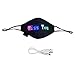 Sumtm Masque lumineux à LED Bluetooth programmable avec panneau personnalisé rechargeable par USB pour hommes, femmes, Halloween, Noël, festival de musique, fête