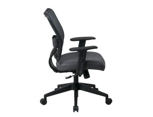 Space Seating Deluxe Veraflex Fabric Seat And Back, 2-To-1 Synchro Tilt Control And 2-Way Adjustable Arms Managers Chair, Charcoal #TOP5