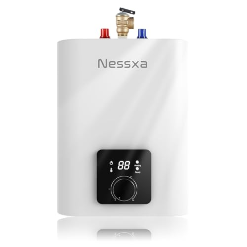 Nessxa 2.65 Gallon Electric Mini Tank Water Heater, 110V 1500W Point of Use On Demand Under Sink...