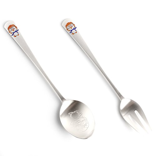 Spoon Fork Set For Kids Silver Cloisonne SG112K