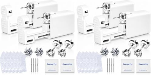 Image of Anzero Ear Piercing Kit, Disposable Ear Piercing Gun with 5MM CZ Studs (Pack of 2)