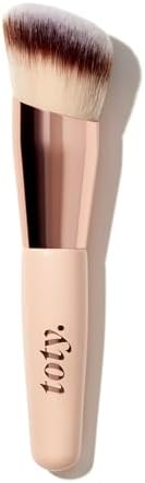 Toty by Sofia Vergara - Ilumina Brush - Angled Complexion & Foundation Blending Brush for Flawless Finish & Coverage - Densely Packed, Vegan, Super-Soft Bristles - For Cream or Liquid Foundation