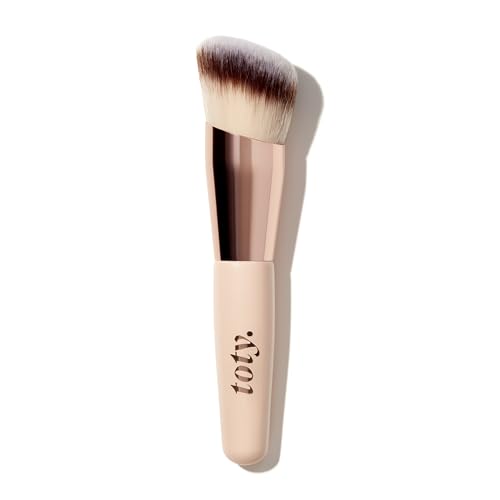 Toty by Sofia Vergara - Ilumina Brush - Angled Complexion & Foundation Blending Brush for Flawless Finish & Coverage - Densely Packed, Vegan, Super-Soft Bristles - For Cream or Liquid Foundation