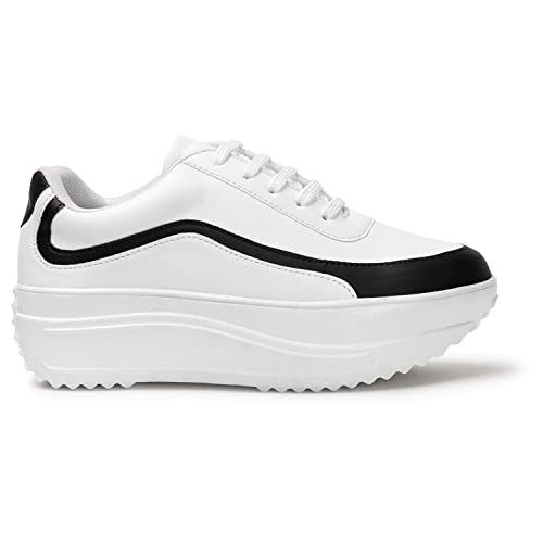 Image of Vendoz Women White Casual Stylish Sneakers