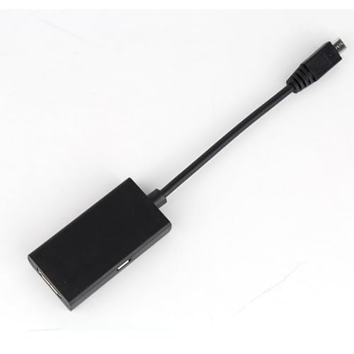 Qukaim MHL Converter Mini Micro USB A MHL HDMI TV Cable conector conector para Galaxy S2, convertidor MHL, cable adaptador micro USB A, 1,5 m de largo, negro