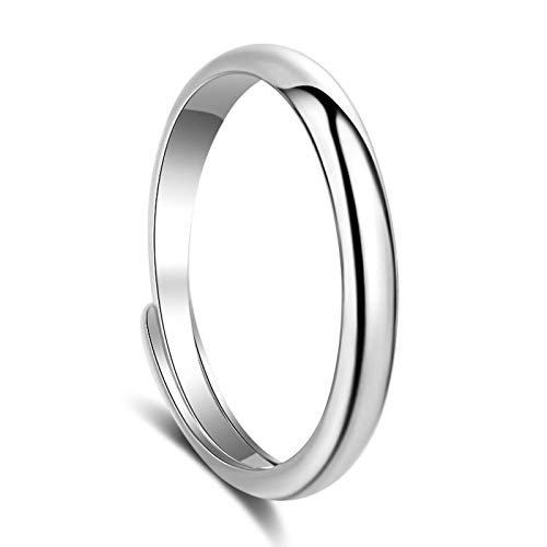 Kgnb Sterling Silver Ring 925,Adjustable,2Mm,Suitable For Men And Women,Couples,Girl Friend,Normal Size 7 (Sterling-Silver, Adjustable)，Can Adjust From Size 4 To 12 #TOP1