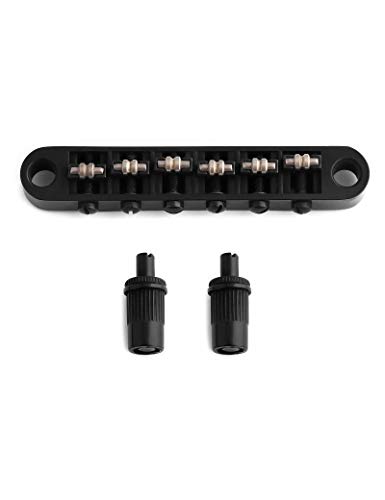 Holmer Tune-O-Matic Style Guitar Bridge Roller Saddles 6 String Black Plated Compatible With Lp Les Paul Sg Style Electric Guitar Parts Replacement. #TOP7