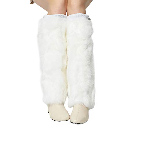 Image of Fur Story Fur Leg Warmers Real Fur Rabbit Winter Leggings Boot Toppers for Women